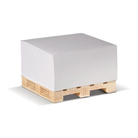 Taco de notas Pallet 10x10x5cm Blanco | sin montaje de publicidad | no disponible | no disponible | no disponible