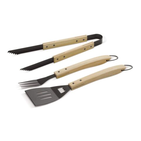 Kit de utensilios de madera para barbacoa Natural | sin montaje de publicidad | no disponible | no disponible | no disponible