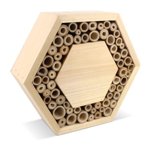 Colmena hexagonal fabricada con madera FSC Natural | sin montaje de publicidad | no disponible | no disponible