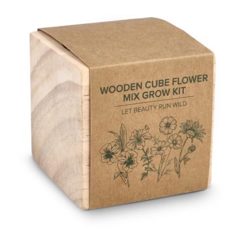 Juego de maceteros de madera FSC - Mezcla de flores Natural | sin montaje de publicidad | no disponible | no disponible