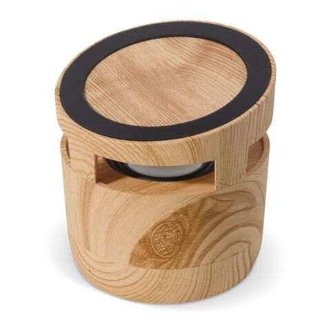 Altavoz con aspecto de madera de 3 W y cargador inalámbrico de 5 W Marrón | sin montaje de publicidad | no disponible | no disponible | no disponible