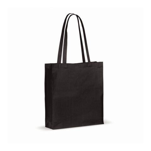 Bolsa de algodón reciclado con fuelle 140g/m² 38x10x42cm Negro | sin montaje de publicidad | no disponible | no disponible | no disponible