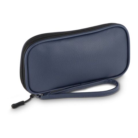 Bolsa organizadora Kyra 210D recubierta de PU rPET 20 x 11,5 x 2 cm Azúl oscuro | sin montaje de publicidad | no disponible | no disponible