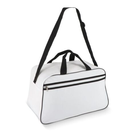 Bolsa deportiva y de viaje R-PET 600D, 48 x 25 x 28 cm, 30 litros Blanco-Negro | sin montaje de publicidad | no disponible | no disponible