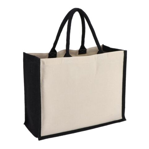 Bolsa de yute-algodón OEKO-TEX® 42,5 x 19 x 32 cm 320 g/m². Negro | sin montaje de publicidad | no disponible | no disponible