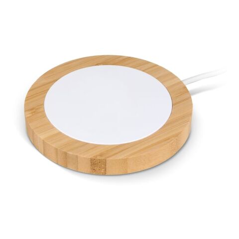 Cargador inalámbrico bambú y RABS 15W Blanco | sin montaje de publicidad | no disponible | no disponible