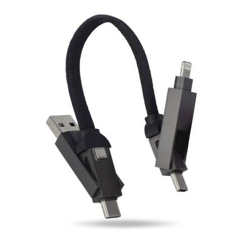 Cable multifunción 4 en 1 OTG tamaño llavero 60W negro | sin montaje de publicidad | no disponible | no disponible