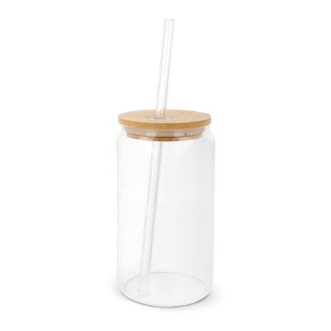 Vaso con tapa de bambú y pajita 450 ml Transparente | sin montaje de publicidad | no disponible | no disponible | no disponible