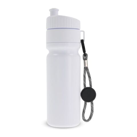 Botella de deporte con borde y cordón 750ml Blanco | sin montaje de publicidad | no disponible | no disponible | no disponible