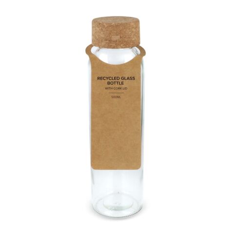 Botella de vidrio reciclado con tapón de corcho 500ml