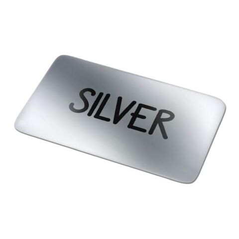 Vinyl Sticker Rectángulo 100x30mm Plata | Etiqueta Digital 1 color | cara 1 | 100 mm x 30 mm | no disponible