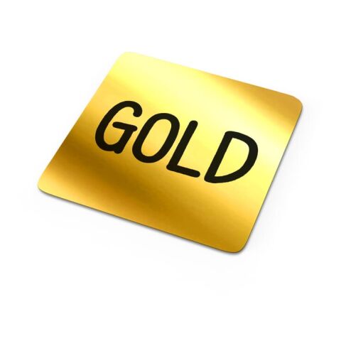 Vinyl Sticker Cuadrado 30x30mm Oro | Etiqueta Digital 1 color | cara 1 | 30 mm x 30 mm | no disponible