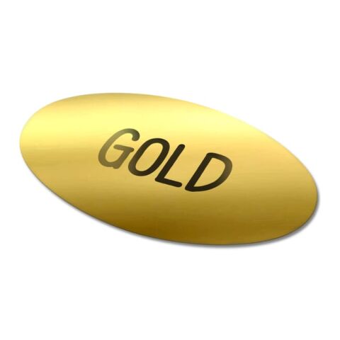Vinyl Sticker Oval 60x35mm Oro | sin montaje de publicidad | no disponible | no disponible | no disponible