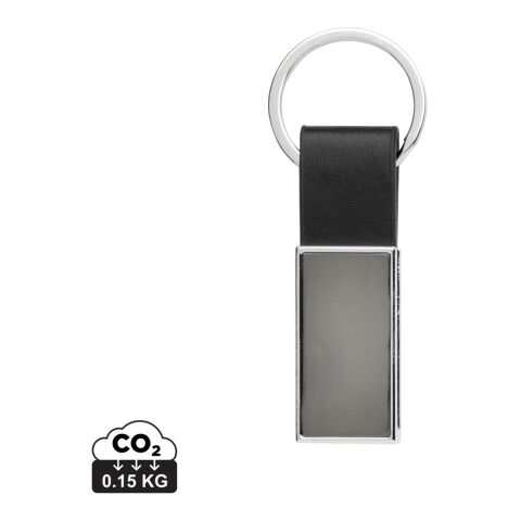 Llavero de PU de lujo aleación de zinc reciclado RCS negro | sin montaje de publicidad | no disponible | no disponible