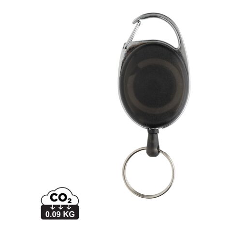 Llavero con clip alargable de ABS reciclado RCS negro | sin montaje de publicidad | no disponible | no disponible