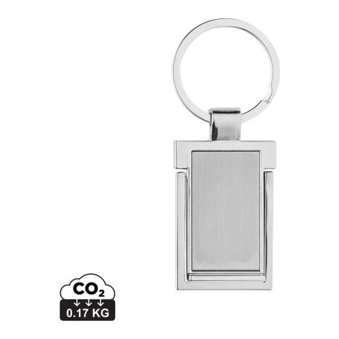Llavero-soporte para teléfono de aleación de zinc reciclado plata | sin montaje de publicidad | no disponible | no disponible
