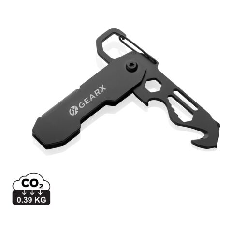 Herramienta EDC plegable Gear X con mosquetón negro | sin montaje de publicidad | no disponible | no disponible