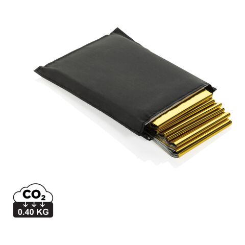 Manta de emergencia Solra en bolsa de RPET reciclado RCS negro | sin montaje de publicidad | no disponible | no disponible