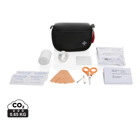 Estuche de primeros auxilios RCS de nobuk reciclado y PU negro | sin montaje de publicidad | no disponible | no disponible