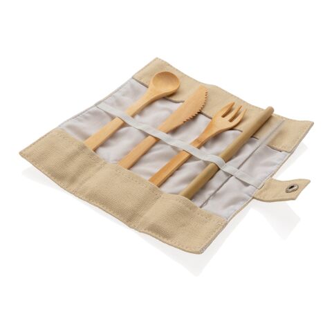 Juego de cubiertos reutilizables de bambú ECO