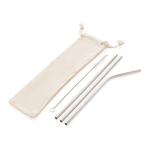 Juego de pajitas reutilizables de acero inoxidable de 3 uds