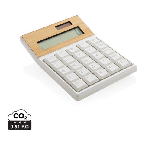Calculadora de plástico reciclado Utah RCS y bambú FSC® marrón | sin montaje de publicidad | no disponible | no disponible