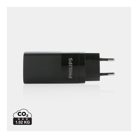 Cargador de pared USB de 3 puertos Philips de 65 W ultra ráp negro | sin montaje de publicidad | no disponible | no disponible
