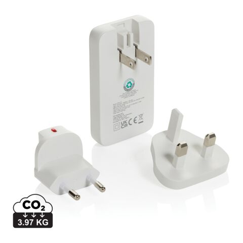 Cargador plano Fluxo RCS 65W GaN y conectores universales Blanco