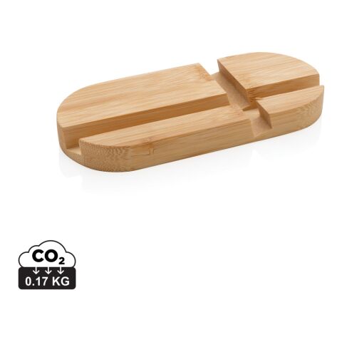 Soporte de bambú para tablet y teléfono marron | sin montaje de publicidad | no disponible | no disponible