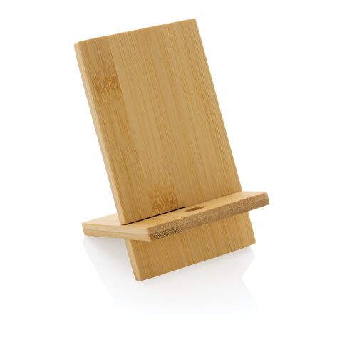 Soporte para teléfono de bambú FSC® en caja kraft FSC®