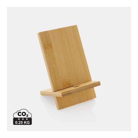 Soporte para teléfono de bambú FSC® en caja kraft FSC® marron | sin montaje de publicidad | no disponible | no disponible
