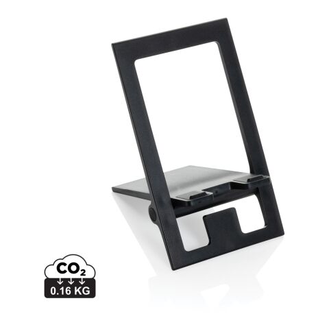 Soporte teléfono plegable plástico reciclado RCS SnapStand negro | sin montaje de publicidad | no disponible | no disponible