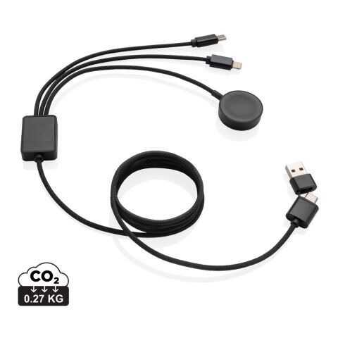 Cable de carga 6 en 1 Terra RCS rPET con cargador de reloj