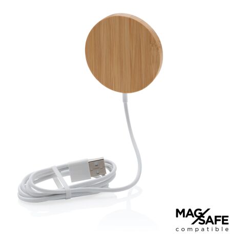 Cargador inalámbrico magnético de bambú de 10W