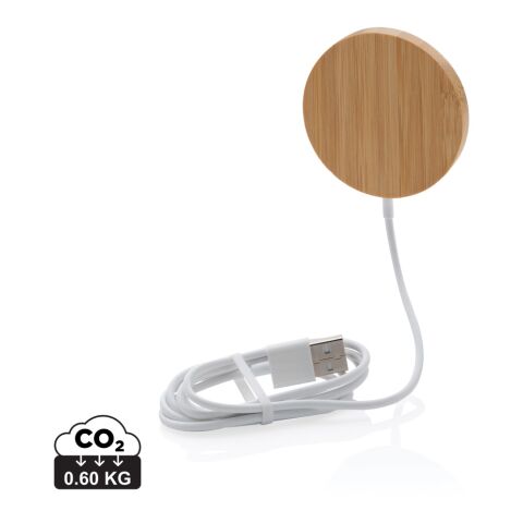 Cargador inalámbrico magnético de bambú de 10W marron | sin montaje de publicidad | no disponible | no disponible