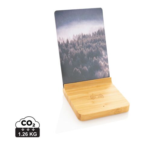 Cargador inalámbrico Bamboo 5W con marco de fotos