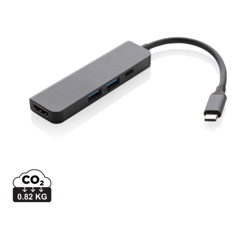 Hub Terra RCS de aluminio reciclado con entrada HDMI gris | sin montaje de publicidad | no disponible | no disponible