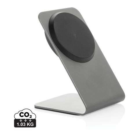Soporte magnético Terra con carga inalámbrica aluminio 15W gris | sin montaje de publicidad | no disponible | no disponible