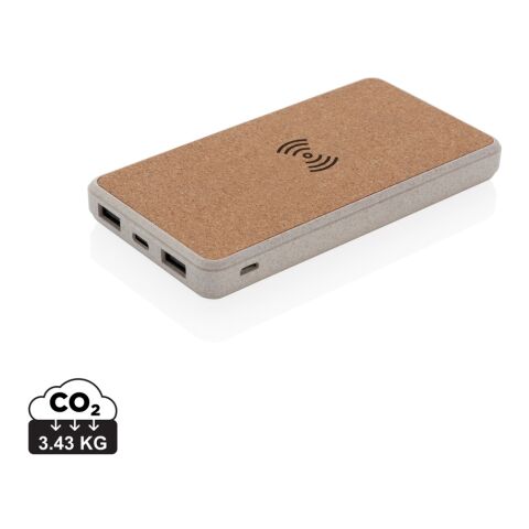 Powerbank inalámbrico 5W de Corcho y Trigo 8.000 mAh marrón | sin montaje de publicidad | no disponible | no disponible