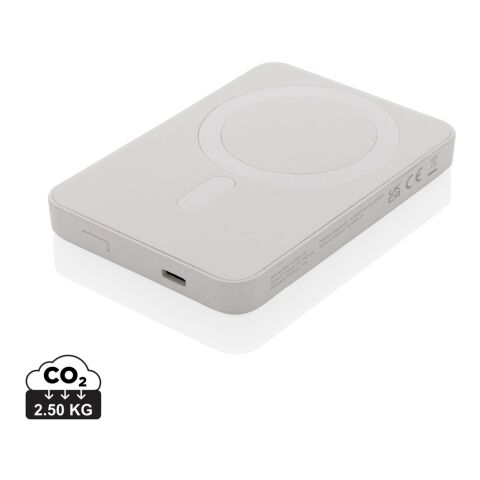 Powerbank Magnetix de 5000 mah de plástico reciclado RCS blanco | sin montaje de publicidad | no disponible | no disponible
