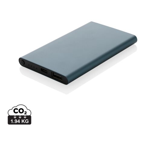 Powerbank plástico/aluminio RCS reciclado de 4000 mah tipo C azul | sin montaje de publicidad | no disponible | no disponible
