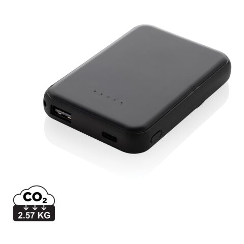 Powerbank Stellar magnético 5000 mAh y 5W plástico reciclado negro | sin montaje de publicidad | no disponible | no disponible