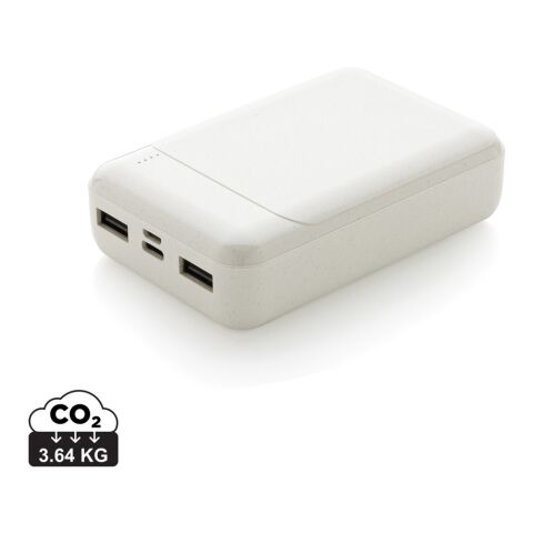 Powerbank de plástico reciclado RCS de 10.000 mAh blanco | sin montaje de publicidad | no disponible | no disponible