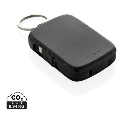 Llavero Nexo y batería externa 2000 mAh con cables RCS negro | sin montaje de publicidad | no disponible | no disponible