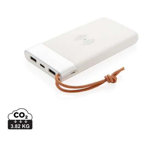 Batería externa Aria 8.000 mAh con carga inalámbrica 5W blanco | sin montaje de publicidad | no disponible | no disponible | no disponible