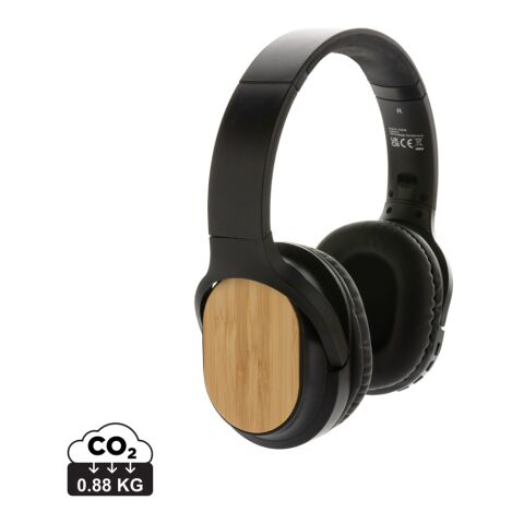 Auriculares Elite inalámbricos plegables RCS y FSC® bambú negro | sin montaje de publicidad | no disponible | no disponible