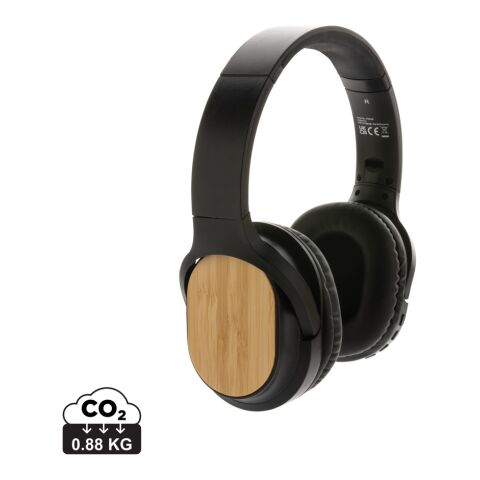 Auriculares Elite inalámbricos plegables RCS y FSC® bambú negro | sin montaje de publicidad | no disponible | no disponible