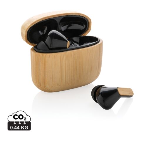 Auriculares TWS de bambú y plástico reciclado RCS marrón | sin montaje de publicidad | no disponible | no disponible