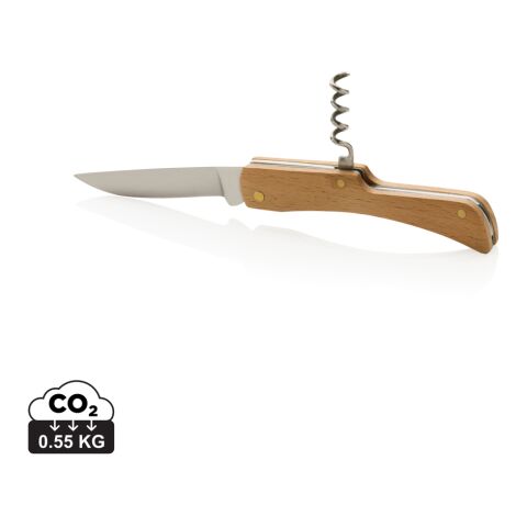 Navaja de madera FSC® con abrebotellas