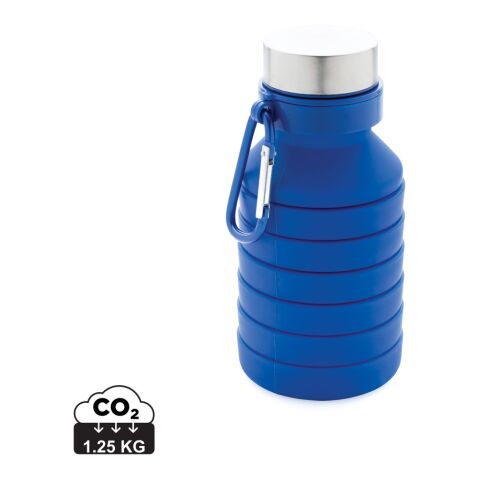 Botella de silicona plegable antigoteo con tapa azul | sin montaje de publicidad | no disponible | no disponible